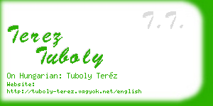 terez tuboly business card